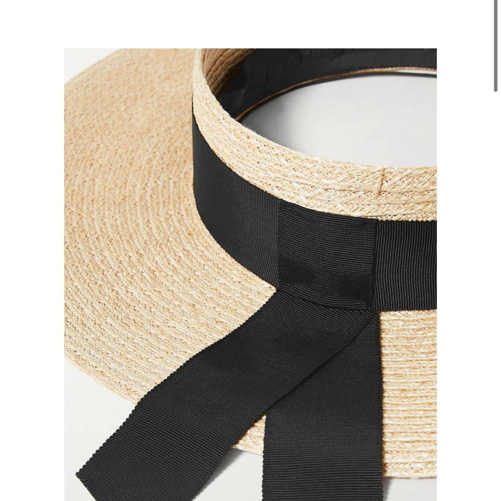 Eugenia Kim hat new no tags: Lettie grosgrain trimmed hemp blend visor - Picture 9 of 14